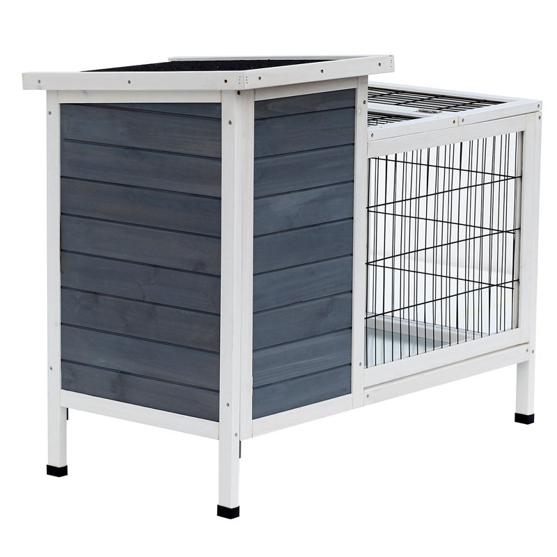 Tucker Murphy™ Pet Gaviota Wooden Outdoor Rabbit Hutch Elevated Bunny